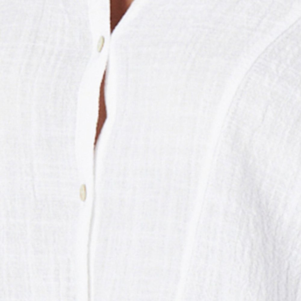 Lucky Brand Woven Gauze Mixed Top - White - Picture 6 of 7
